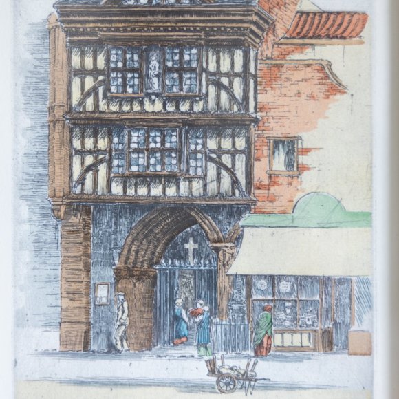 Vintage James Grant Signed Pencil-Etching “Georgetown Manor” – British Framed - Picture 3 of 4